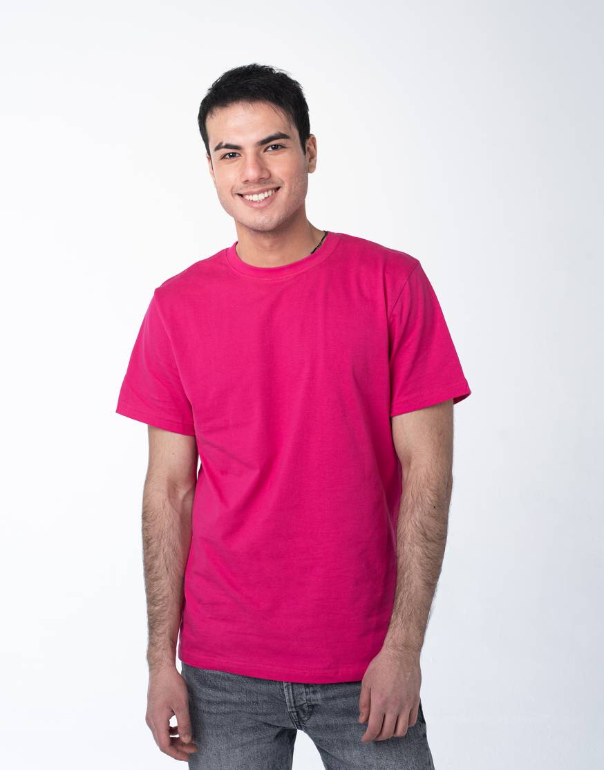 Розовая (фуксия) мужская футболка оптом